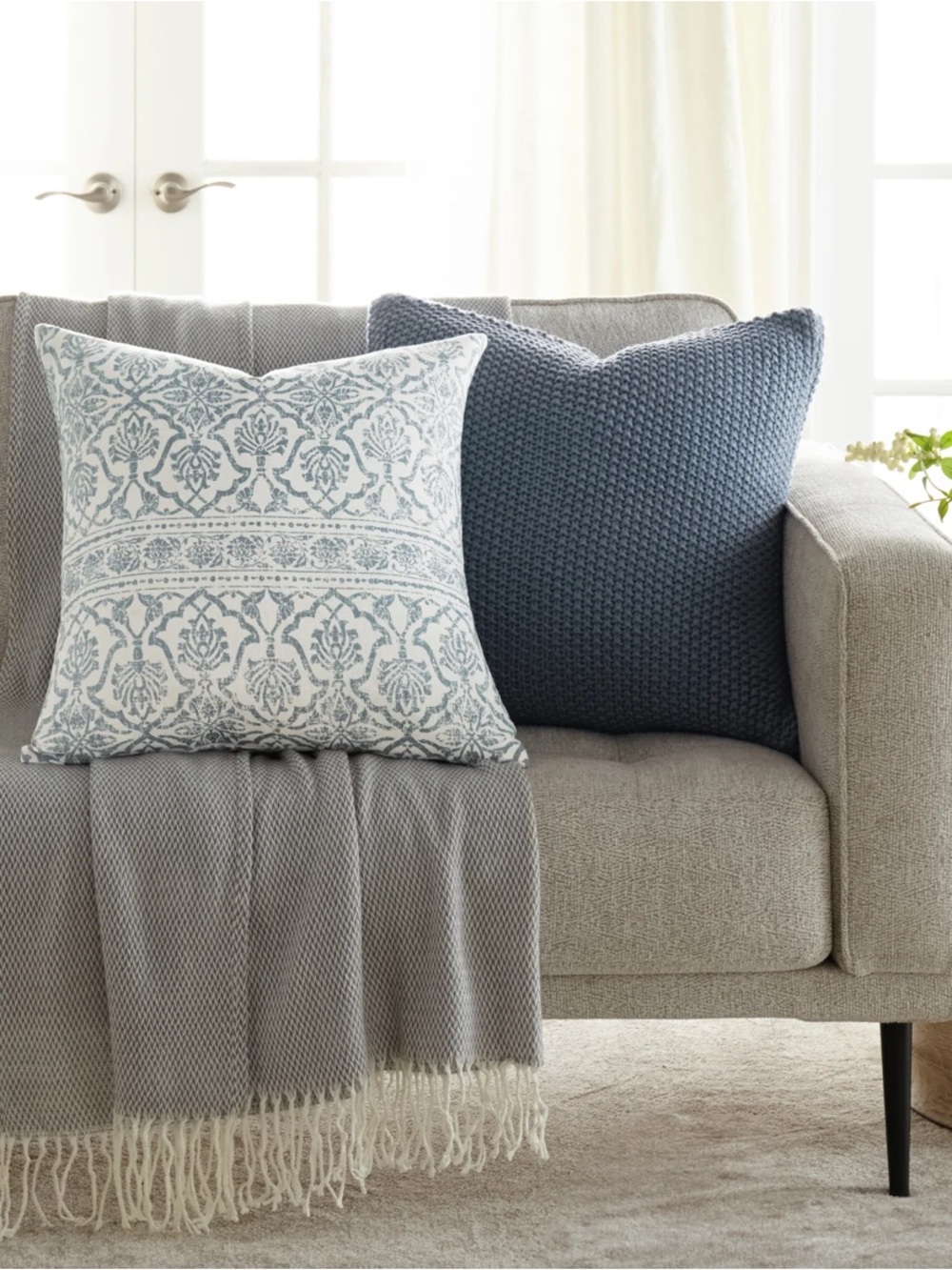 Seed Stitch Knit Acrylic Decor Throw Pillow Cover set of 2